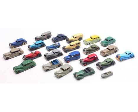Dinky Toys Collection of 21 Loose and mostly playworn diecast to include; No.39D Buick Viceroy in grey, No.36C Humber Vogue, 