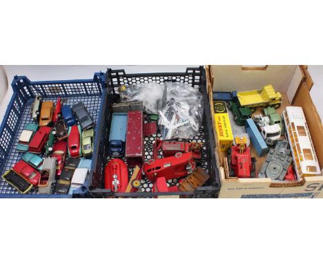 Dinky, Corgi Toys and other, 3 trays containing loose and playworn diecast to include; No.111 Triumph TR2, No. 141 Victor Est