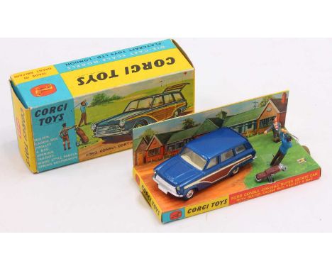 Corgi Toys No. 440 Ford Consul Cortina comprising Ford Consul Cortina Super Estate car, together with golfer and caddy figure