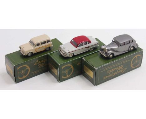 A Lansdowne Models 1/43 scale group of vehicles to include an LDM8 1954 Triumph Renown saloon, an LDM 12X 1958 Austin A105 We