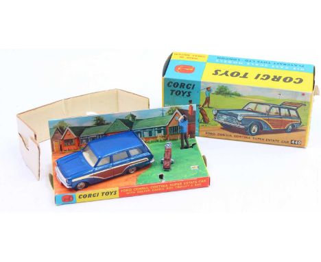 Corgi Toys No. 440 Ford Consul Cortina comprising Ford Consul Cortina Super Estate car, together with golfer and golf trolley