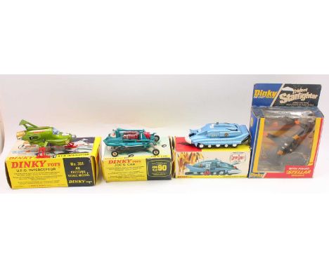 Dinky Toys group of 4 Space and TV-Related diecast to include; No.362 Trident Star Fighter, No. 102 Joe's Car, No. 351 UFO In