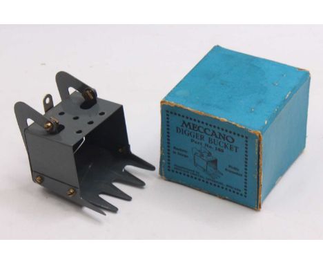 Meccano part No. 169 Digger Bucket, comprising a grey example, housed in the original blue ground card box.