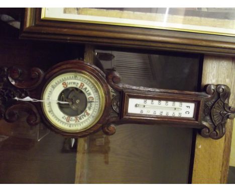 Oak cased banjo wall barometer