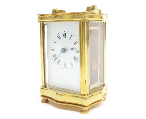 French brass carriage clock timepiece, 5.75'' high