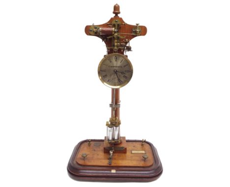 Fine and unique electric mantel clock made by Samuel Wadsworth of New Hampshire, USA in 1875, the clock at 22.5" high sits un