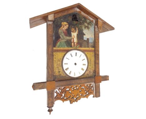 Rare Black Forest walnut two train cuckoo clock in need of extensive restoration, inscribed Chas Bayley Clockmaker, 468 Oxfor