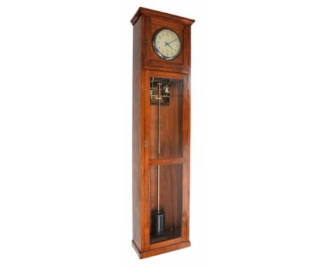 Early Mercer Chronometers pendulum electric master clock, to Patent 296181-1927, the 6.5" silvered dial signed Mercer, St Alb