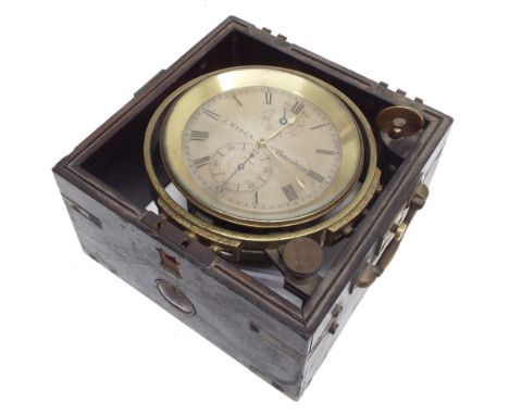 Russian two day marine chronometer in need of restoration, the 3.75" silvered dial signed J. Wiren, St Petersburg, no. 39, wi