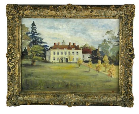 English School , 20th Century  View of Baythorne Park, Essex signed lower right with initials "HB" oil on canvas 44 x 60cm (1