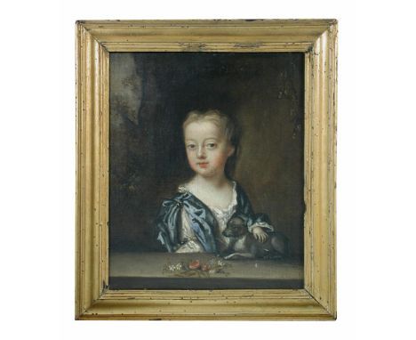 Joseph Brook of Bury (British, 18th Century), Portrait of Lady Barbara Hervey (1709-1727) as a small child, with an Italian g