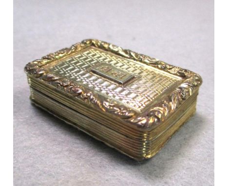 A George IV silver gilt rectangular vinaigrette, possibly by Thomas Spicer, Birmingham 1824, rectangular with engine turned d