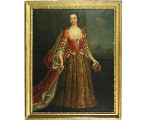 Charles Jervas (Irish, circa 1675-1739) Portrait of Viscountess Townshend of Raynham (née Dorothy Walpole, 1686- 1726), holdi