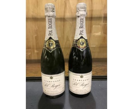 Five Champagnes. Pol Roger Brut NV, 2 bottles; Ruinart Brut, and Brut Rose; Moet et Chandon Grand Vintage 2004, 1 bottle, owc