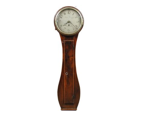 An early 19th century mahogany wall timepiece, the 10inch silvered dial signed 'John Draper Rochford', with Arabic numerals, 