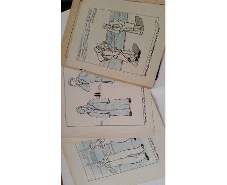 ARTWORK, original army cartoons, by ALFIE (7) etc., 10.5 x 12.5 and smaller, FR to VG, 9