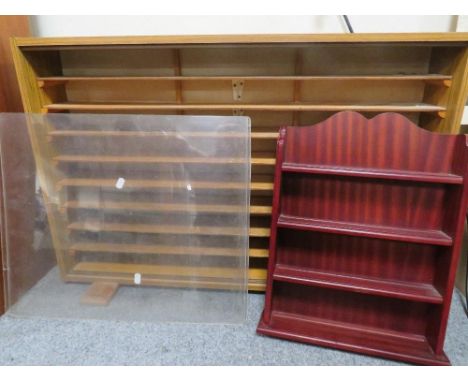 A multi shelf model display cabinet together with another A/F
