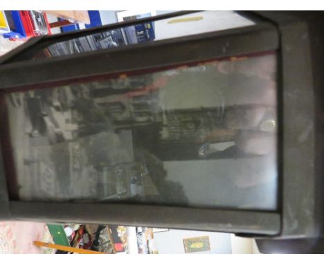 An antique Wolverhampton interest hall lantern, metal framed holding six glass photographic scenes of Old Wolverhampton