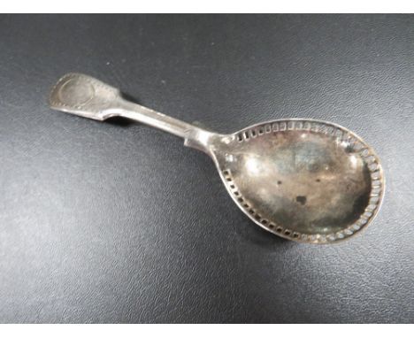 An antique Britannia standard silver caddy spoon