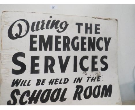 Vintage cardboard sign A/F