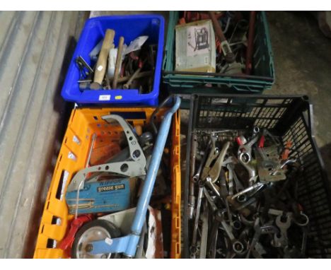 Four trays of tools and a Gordon socket set - trays not included