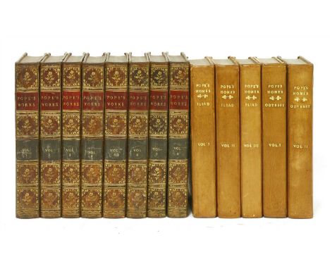 Pope, Alexander: 1- The Iliad and The Odyssey of Homer , in 5 vols. Rivington, 1817. with a frontis portrait in vol.1. Full p