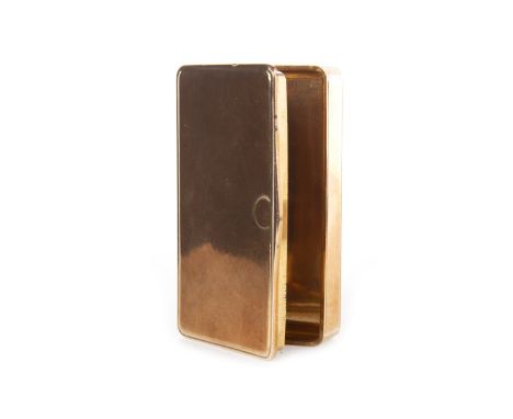 VICTORIAN SNUFF BOX, with plain hinged cover, engine turned sunburst motif base, 8.5cm wide, 100g