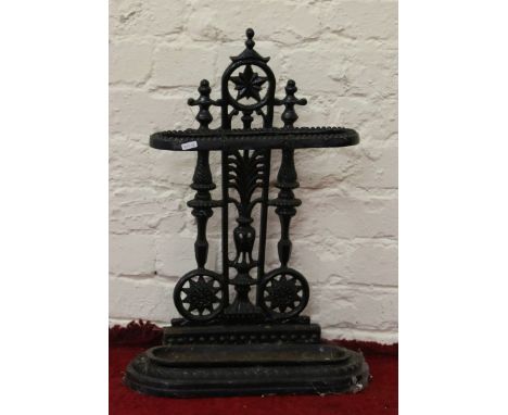 A Victorian painted cast iron stick stand.