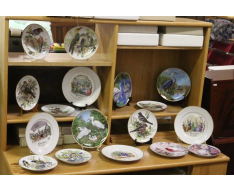 A collection of seventeen cabinet plates including part sets and Royal Worcester example many with certificates of authentici