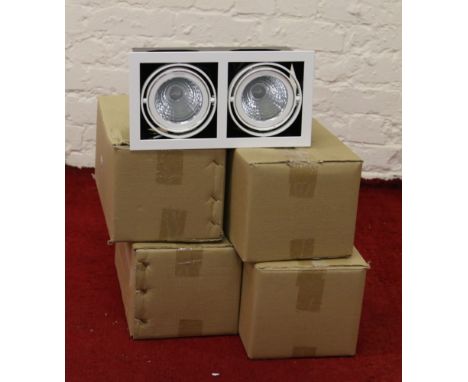 Four boxes of unused 230 volt twin spot down lighting lamps.