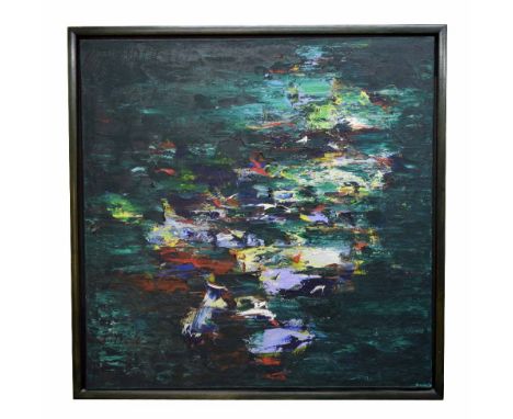 Martyn Brewster (b.1952) - Lakeside No.20, signed Brewster and dated 1988, also inscribed verso, oil on canvas, 36" x 36"  *T