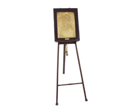 After Donatello - cast plaster plaque of Saint Cecilia, within an ebonised velvet lined box frame behind glass, 25.5" x 18.5"