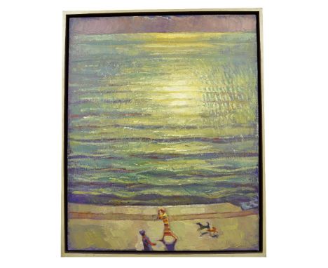 Robert Organ (b.1933) - 'Sparkle of Light on the Sea', signed and dated 2001, also inscribed with the title verso 'Sudden Spa