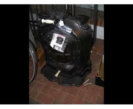 A vintage Belgian cast metal cloister stove - 75cms high