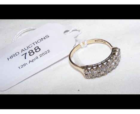 A diamond dress ring in 9ct settingCONDITION REPORTSize O