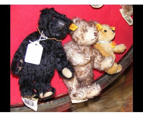 Three small collectable Steiff teddy bears - the largest 18cms