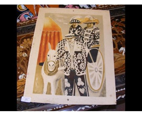 AFTER RICHARD PLATT - colour lithograph 'Pearly Kings and Queens' - signed in pencil by the Artist bottom left - 42cm x 30cm 