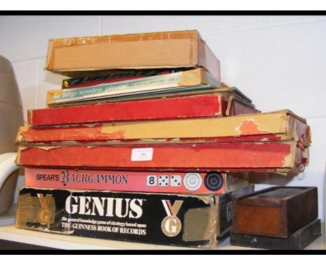 A quantity of vintage board games, including Spears Backgammon, together with a 'Pastry Set for Little Girls' CONDITION REPOR