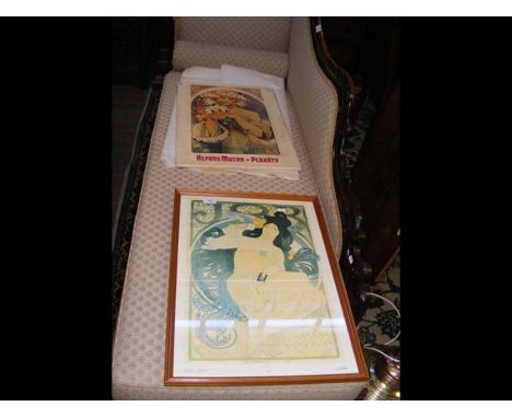 ALFONS MUCHA - folio of re-prints together with other pictures