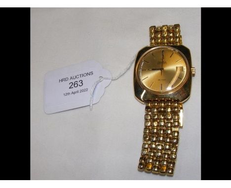 A vintage gent's Omega Automatic De Ville yellow metal wrist watch with 18ct gold strap CONDITION REPORT
We have attached a n