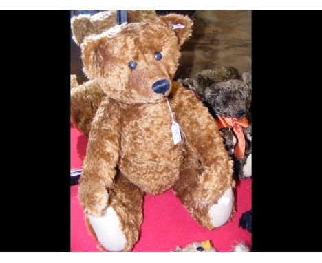 A large Steiff brown mohair teddy bear with button to ear and growler - 56cms