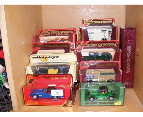 Twenty two die cast model vehicles - mostly Matchbox Models of Yesteryear 