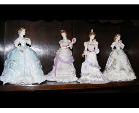 Four female figurines - Royal Worcester and Coalport CONDITION REPORTIn our judgement, condition of lot is good. Notably, the
