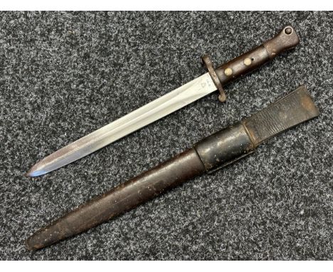 British Lee-Metford Bayonet with double edged blade 280mm in length, dated "2-95" along with VR &amp; Crown plus WD inspction
