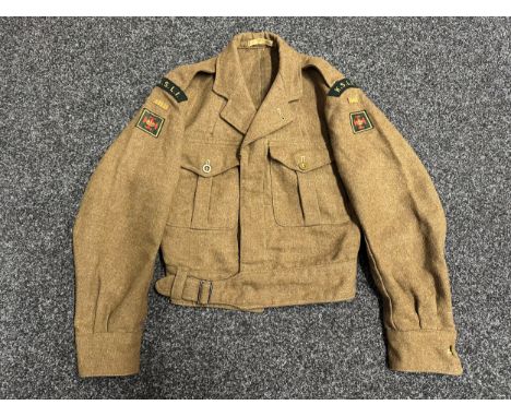 British 1949 Pattern Battledress Blouse complete with original Kings Shropshire Light Infantry shoulder titles and formation 