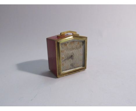 A Bayard Luxe Deco travel clock, 7cm tall