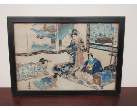 TOYOKUNI (1769 - 1825) wood block print 22 x 33cm