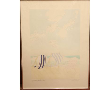 Barbara Newcomb B.F.A, R.E. (20th C American), Eight various landscapes, colour lithograph and embossed lithographs, in brush