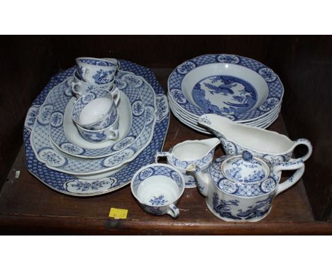 SECTIONS 39 & 40. A large Furnivals Old Chelsea pattern dinner and tea service