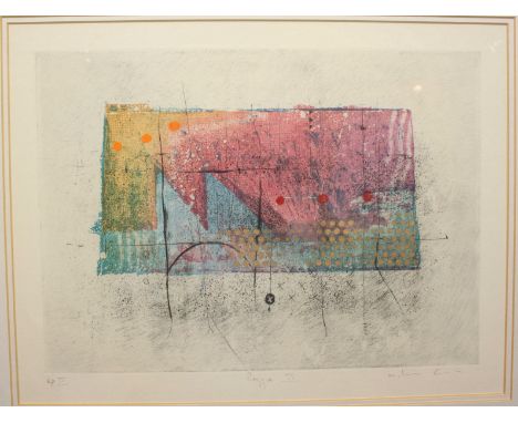 20th C School. "Piazza II," Artist Proof, colour lithograph, indistinctly signed and titled in pencil, 30x41cm, framed, IBM l
